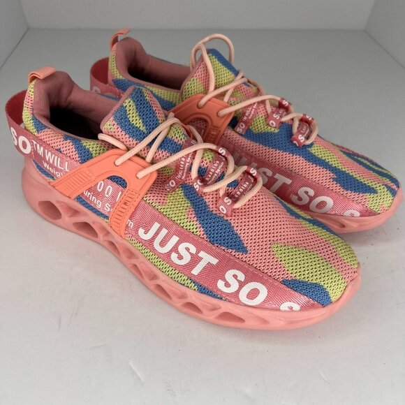 Just SoSo Womens Pink Tie Dye Mesh Lace Up Low Top Size 9.5 Running Shoes - Picture 2 of 10